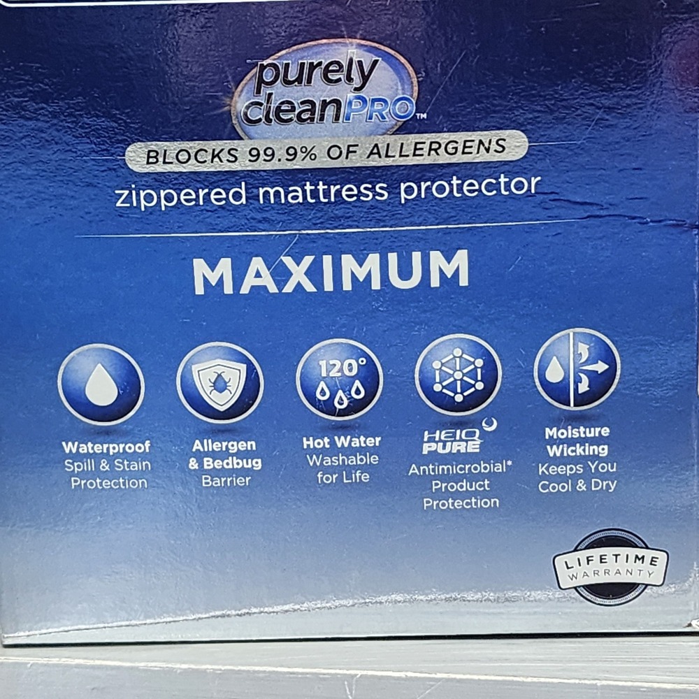 Allerease Purely Clean Pro Maximum Zippered Mattress Protector Queen Waterproof - Picture 7 of 8